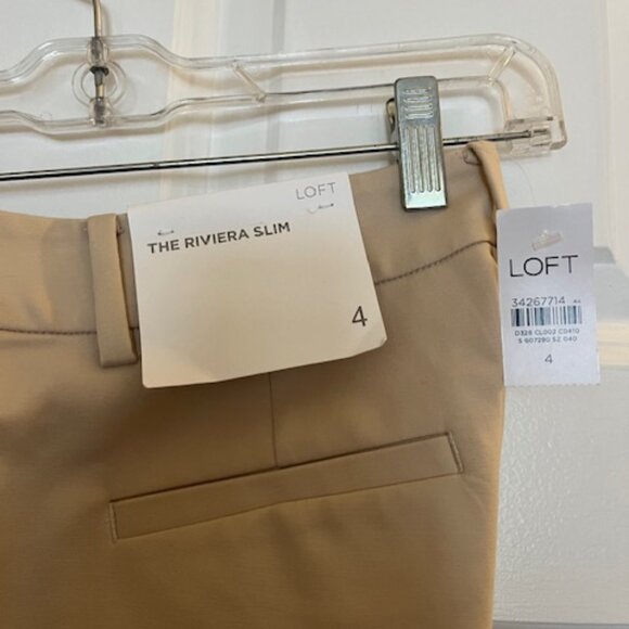 The Loft Riviera Slim pants, khakai color, size 4, NWT - Picture 2 of 2